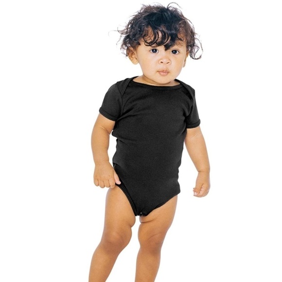 5 pack  of American Apparel 6-12 m black onesies - Picture 1 of 2
